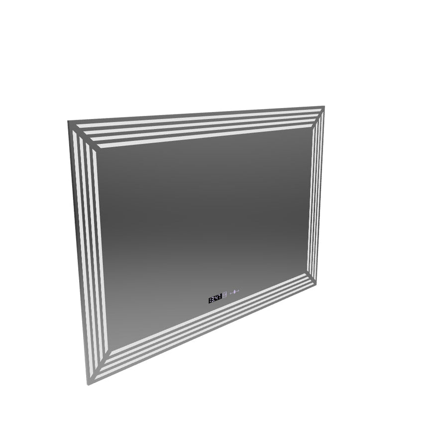 Téglalap alakú LED -tükör, 60x80cm, venezia érzékelő mozgásglow marcello, leolvasztási rendszer, óra és hőmérő, dimálható