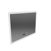 Téglalap alakú LED -tükör, 50x70 cm, Zampa érzékelő mozgásgátló marcello, osztályozó rendszer, óra és hőmérő, dimálható