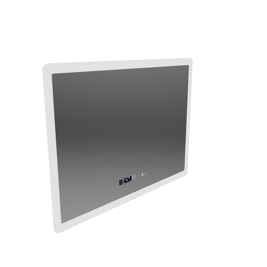 Téglalap alakú LED -tükör, 50x70 cm, Zampa érzékelő mozgásgátló marcello, osztályozó rendszer, óra és hőmérő, dimálható
