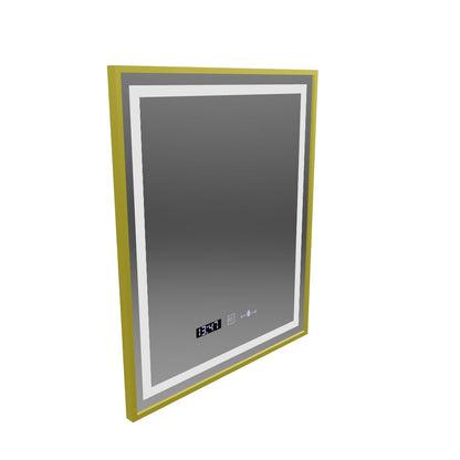 Téglalap alakú LED -tükör, 75x90 cm, Royale Gold MotionGlow Marcello, Discanting System, óra és hőmérő