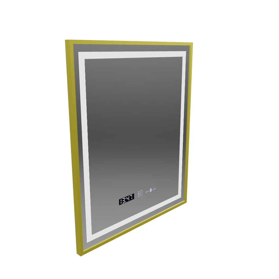 Téglalap alakú LED -tükör, 75x90 cm, Royale Gold MotionGlow Marcello, Discanting System, óra és hőmérő
