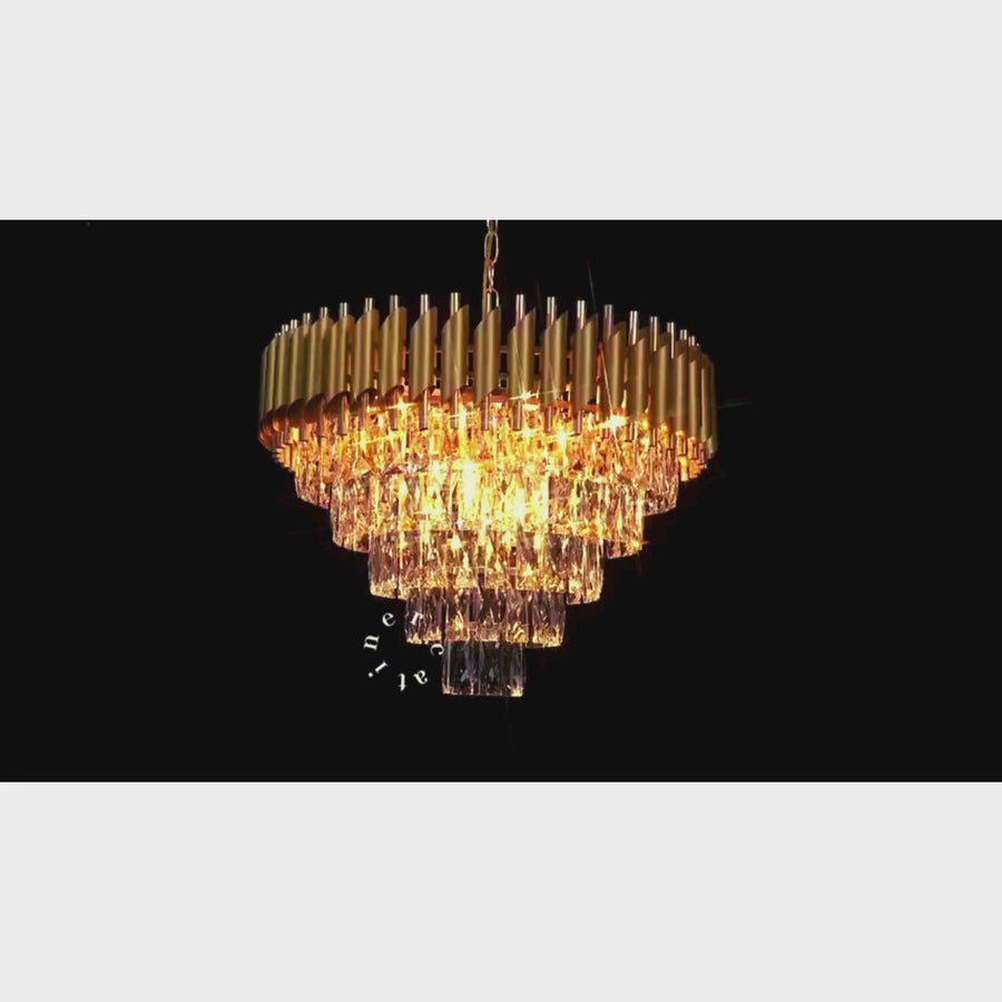 Crystal Chandelier Versailles Eleganza 8x E14, 49 cm átmérőjű, arany, állítható magasság