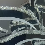 LED -vágy távirányítóval és Crystal Alejandro 154W, 9 virág, hideg/forró/semleges fény, instabil, fényes króm
