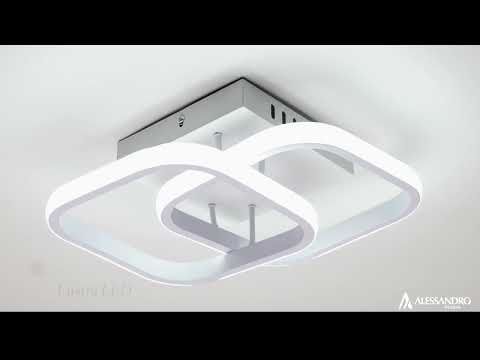 LED csillár VERTEX mátrix átfedő rombusz, fém keret, 11 W, 2 rombusz, hideg/meleg/semleges fény, fehér