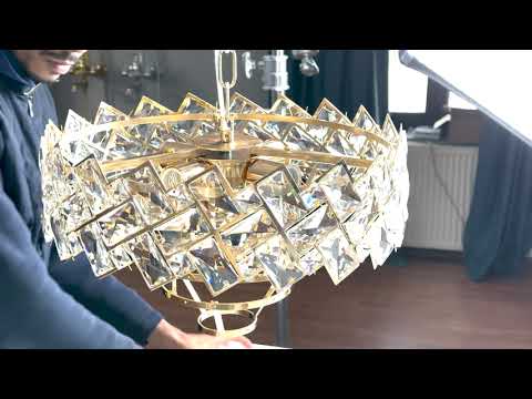 Crystal Chandelier Windsor Noble 5xe27, 40 cm átmérőjű, fényes arany, állítható magasság