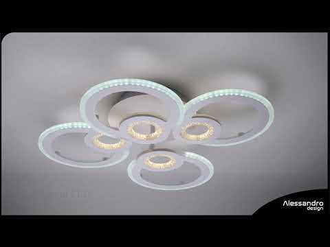 LED -csillár Kade 72W távirányítóval, 4 kör, hideg/forró/semleges fény, instabil, fehér