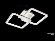 LED -csillár Zoe 69W távirányítóval, 2 négyzet, hideg/forró/semleges fény, átkozott, fehér