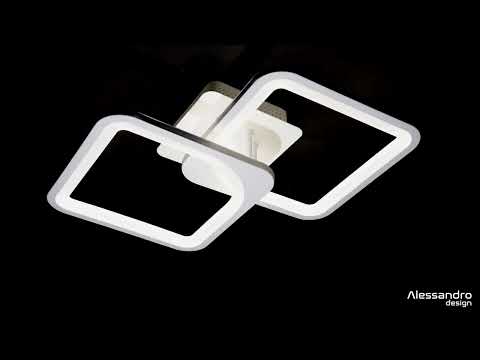LED -csillár Zoe 69W távirányítóval, 2 négyzet, hideg/forró/semleges fény, átkozott, fehér
