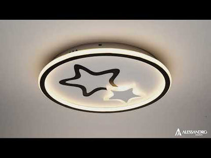 LED -csillár az emeleniai távirányítóval 57W, csillag, hideg/forró/semleges fény, instabil, fekete