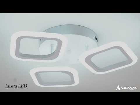 LED LED ERIKA, 24W, 3 négyzet, semleges fény, fehér