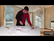 LED -csillár 96W -os dicsőséges távirányítóval, 5 szirom, hideg/forró/semleges fény, instabil, fehér