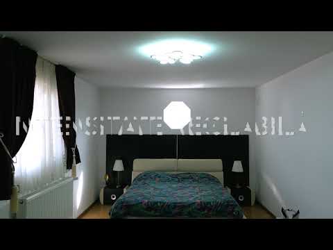 LED -csillár Virág távirányítóval, 60W, 5 szirom, hideg/forró/semleges fény, instabil, fehér
