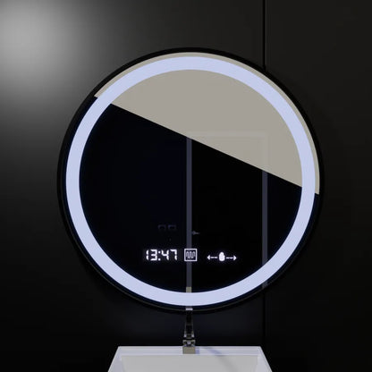 Mirror LED forduló 80 cm Celeste Majesté Noir MotionGlow Marcello Dimable Clock Precrosting System