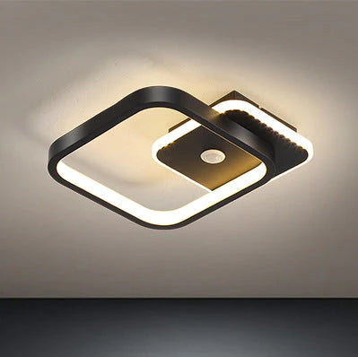 LED csillár mozgásérzékelővel PS510BK, 16W, hideg/meleg/semleges fény 3000K/4000K/6000K, fém és akril