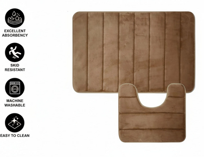 3 db-os fürdőszőnyeg készlet, 50x40 cm, kék, csúszásmentes