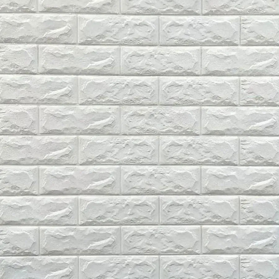 Set 10x önálló 3D -s háttérkép fehér tégla puha hab, 70 cm x 77 cm x 2 mm