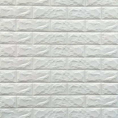 Set 10x önálló 3D -s háttérkép fehér tégla puha hab, 70 cm x 77 cm x 2 mm