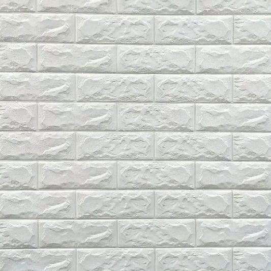 Set 10x önálló 3D -s háttérkép fehér tégla puha hab, 70 cm x 77 cm x 2 mm