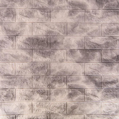 Állítsa be a 10D 3D -s ön -adézív szürke téglákat puha habból, 77 cm x 70 cm x 6mm
