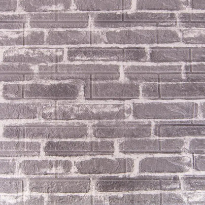 Állítsa be a 10D 3D -s ön -adézív szürke téglákat puha habból, 77 cm x 70 cm x 6mm