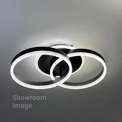 LED -csillár távirányítóval Riga Lilith 55W, 2 kör, hideg/forró/semleges fény, instabil, fekete