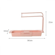 Teleszkópos tartó a mosogatóhoz, 50 cm, műanyag, fehér/zöld/rózsaszín/szürke