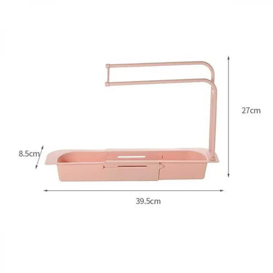 Teleszkópos tartó a mosogatóhoz, 50 cm, műanyag, fehér/zöld/rózsaszín/szürke