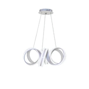 A LED -csillár felfüggesztette az Infinity Twist 180W távirányítót, hullámos, hideg/forró/semleges fény, fehér, fehér, állítható magasság