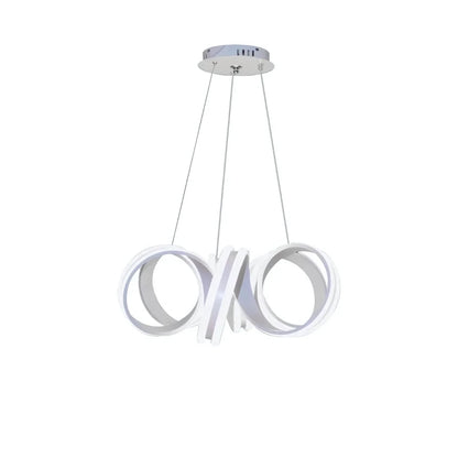 A LED -csillár felfüggesztette az Infinity Twist 180W távirányítót, hullámos, hideg/forró/semleges fény, fehér, fehér, állítható magasság
