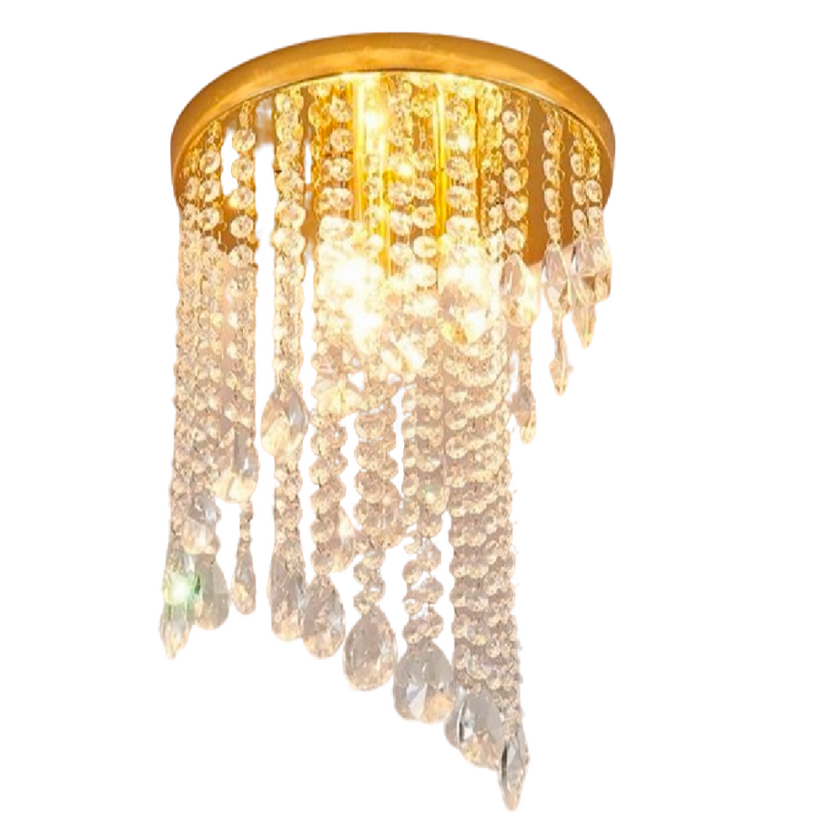 Crystal Ottavio csillár, 25 cm átmérőjű, 2*E14, fém, arany
