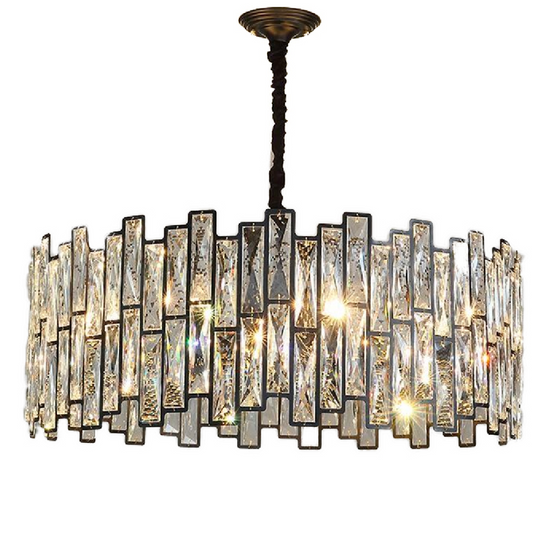 Crystal Chandelier Melitina 6xe27, 49 cm átmérőjű, fekete, állítható magasság