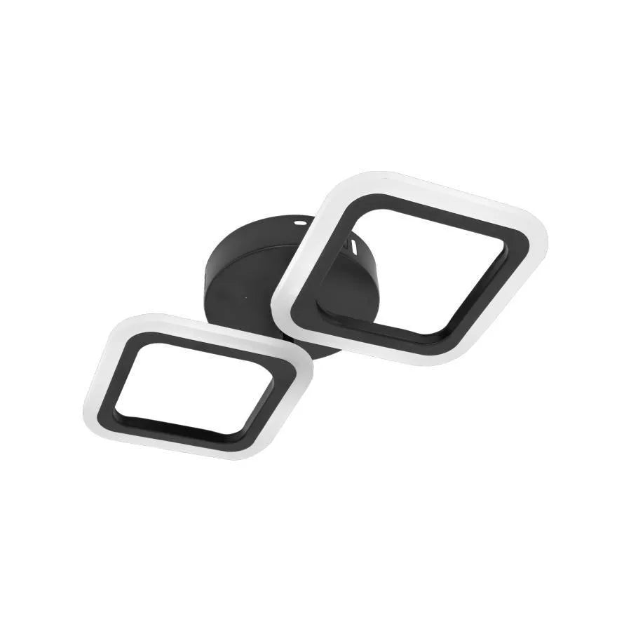LED LED Pulsaris 22W, 2 négyzet, hideg/forró/semleges fény, fekete