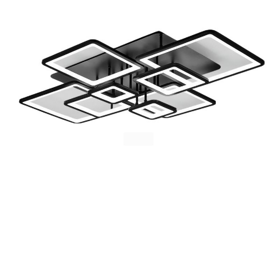 LED -csillár távirányítóval Ella 203W, 8 négyzet, hideg/forró/semleges fény, instabil, fekete