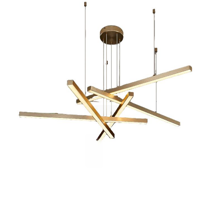 LED -csillár, Ginevra 31W távirányítóval, 5 elem, hideg/forró/semleges fény, arany