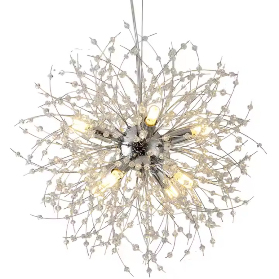 Schönbrunn Crystal Chandelier, 9x G9, 49 cm átmérőjű, fényes ezüst, állítható magasság