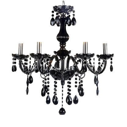 Alnwick Crystal Chandelier Eleganza, 5xe14, 48 cm átmérőjű, fekete, állítható magasság