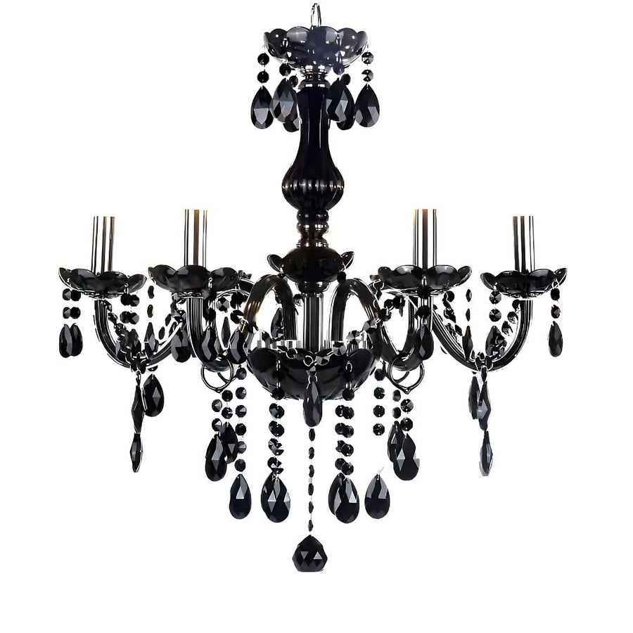 Alnwick Crystal Chandelier Eleganza, 5xe14, 48 cm átmérőjű, fekete, állítható magasság