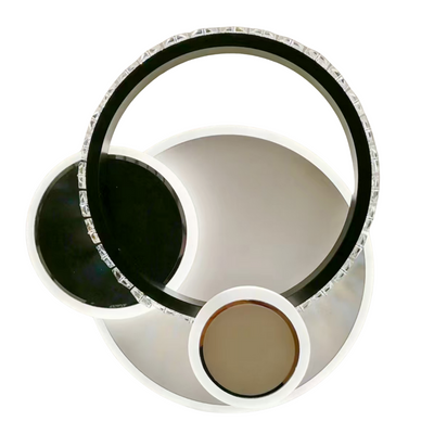 LED -csillár Prismiq 30 W -os kristály, 3 kör, hideg/forró/semleges fény, fekete