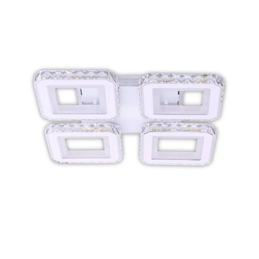 LED -csillár távirányítóval és Crystal Leila RGB 79W, 4 négyzet
