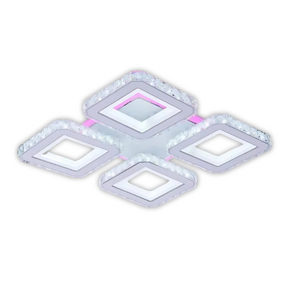 LED -csillár távirányítóval és Crystal Leila RGB 79W, 4 négyzet