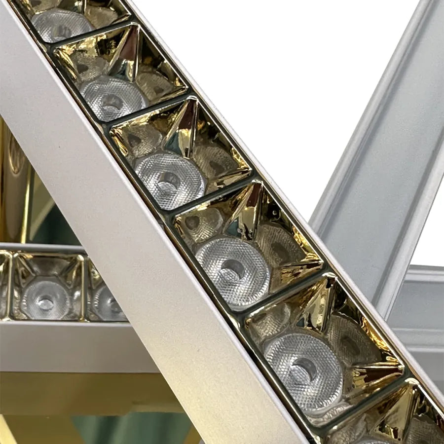 LED -csillár Makoto 144W távirányítóval, 6 elem, lineáris, hideg/forró/semleges fény, instabil, aranyfehér