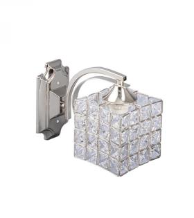 Fali lámpa Aura 1x E27, ezüst, fém és kristály