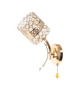 Marbela fali lámpa, 1*E27, fém és kristály, arany színű