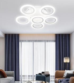 Boeme Távirányítós LED csillár, 84W, fényerőszabályzó, fehér