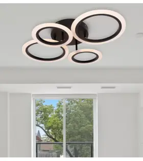 Circle 52W fényerőszabályozható fehér fekete LED lámpa távirányítóval