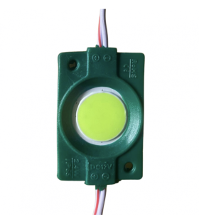 9 LED COB modul 2,4W, zöld, IP65, 12V, 12 V